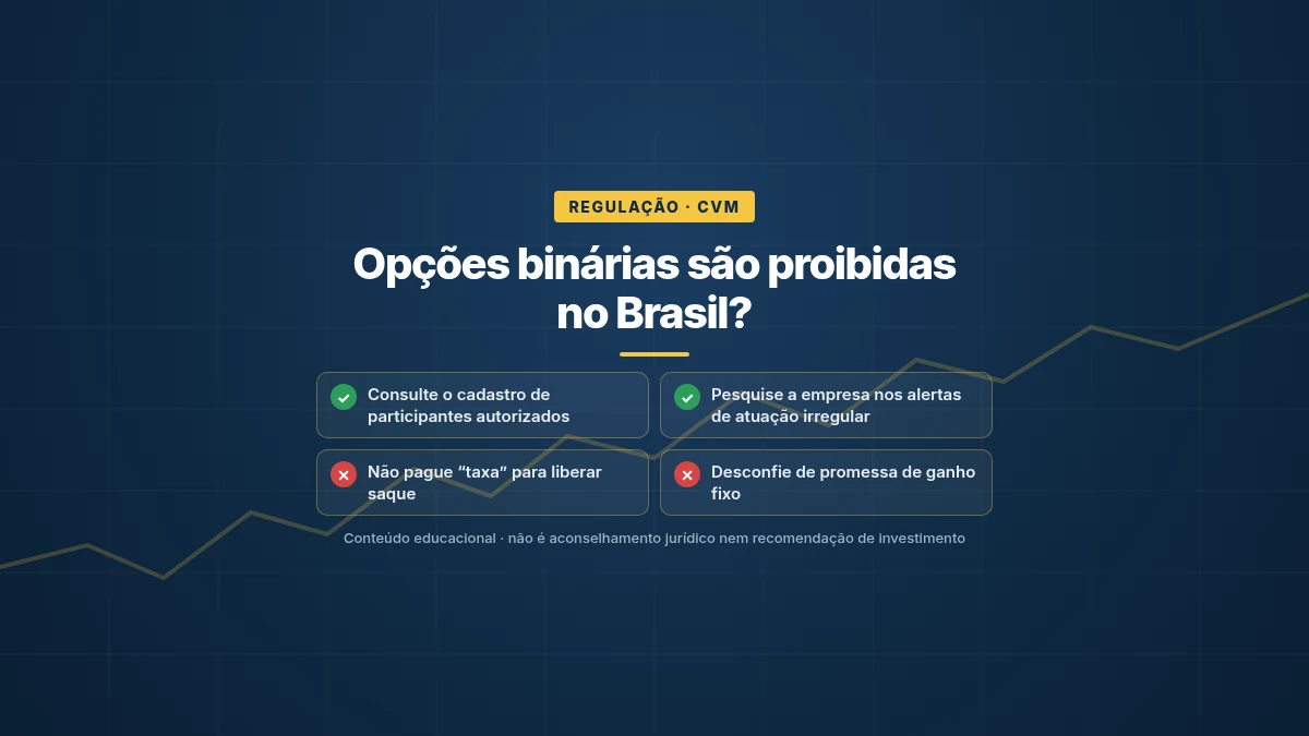 Opções binárias no Brasil: checklist para verificar autorização na CVM e evitar golpes